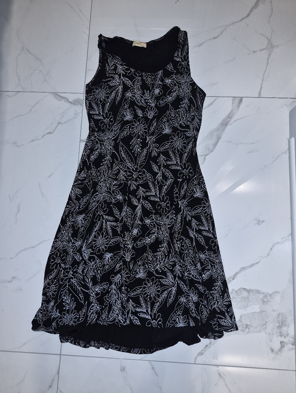 Choices Black Floral Print Stretch Dress